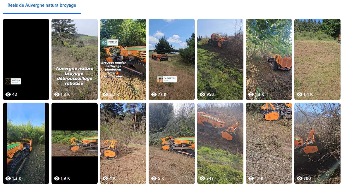 Reels Facebook de Auvergne Natura Broyage